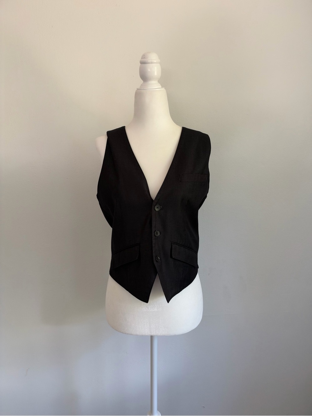 Mossimo Black Tailored Button Vest Size 4/6 Y2K Waistcoat